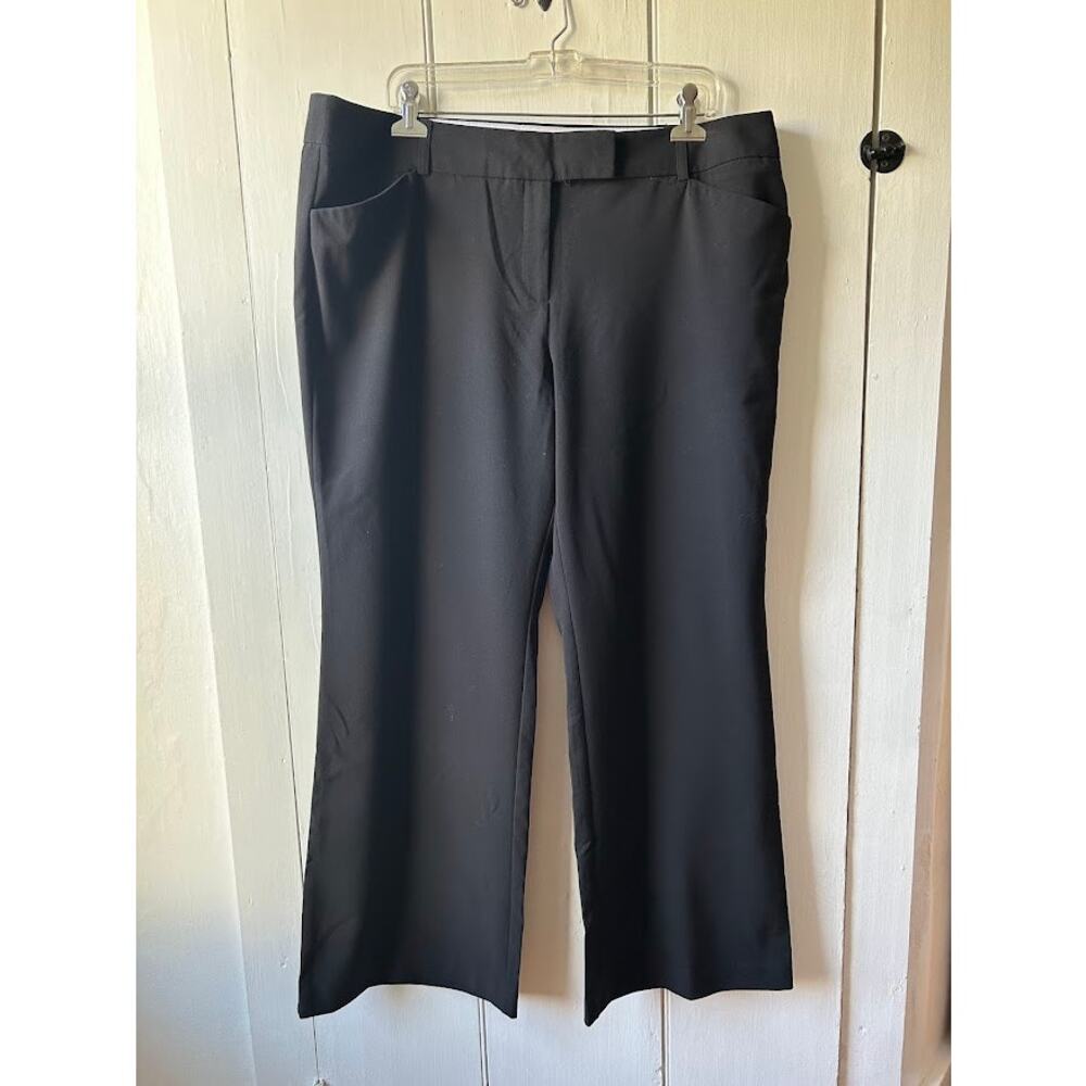 George pants women size 18P black slacks straight leg